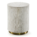 Круглый приставной столик с инкрустацией RADIAL BONE INLAY SIDE TABLE варинант исполнения - 3 | Loft Concept во Владивостоке