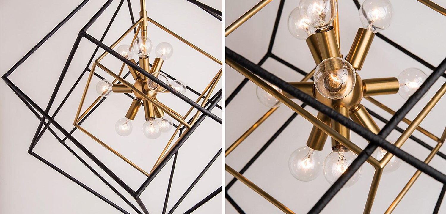 Люстра CUBIST Pendant Black and Gold 9 lamp Люстра CUBIST Pendant Black and Gold 9 lamp - Loft-Concept во Владивостоке
