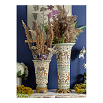 Ваза из фарфора на бронзовом основании Turquoise Blooming Garden варинант исполнения - 8 | Loft Concept во Владивостоке