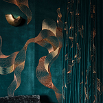 Обои с вышивкой ручной работы Plume Original colourway on velvet варинант исполнения - 1 | Loft Concept во Владивостоке