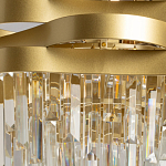 Люстра цвета матового золота с металлическими лентами и длинными прозрачными подвесками Gilded Waves варинант исполнения - 4 | Loft Concept во Владивостоке