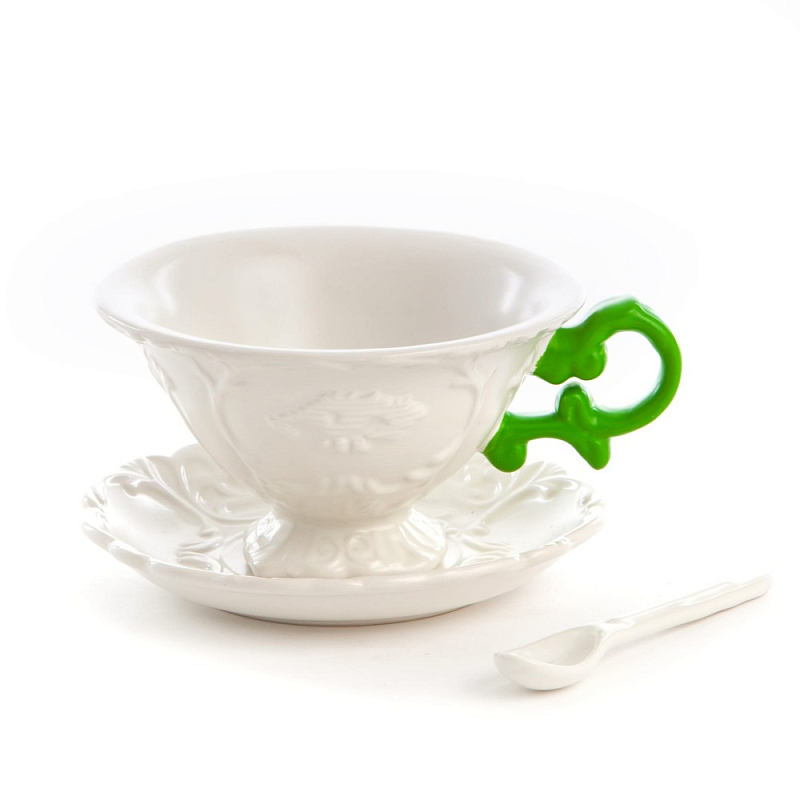 Чайная пара Seletti I-Tea Green Белый Зеленый Чайная пара Seletti I-Tea Green Белый Зеленый во Владивостоке | Loft Concept