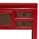 Деревянная консоль в китайском стиле с ящиками и дверцами красная Chinese Console Table варинант исполнения - 5 | Loft Concept во Владивостоке