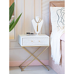 Приставной столик с выдвижным ящиком  White Table Carved Pattern варинант исполнения - 8 | Loft Concept во Владивостоке