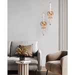 Подвесной светильник с вертикальной композицией из прозрачных и янтарных стеклянных шаров и ромбов Gabriel Scott Luna варинант исполнения - 11 | Loft Concept во Владивостоке