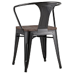 Черный глянцевый стул с сиденьем из натурального дерева TOLIX варинант исполнения - 5 | Loft Concept во Владивостоке