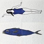 Плитка с узором Рыба пловчиха варинант исполнения - 1 | Loft Concept во Владивостоке