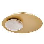 Бра с овальным основанием золотого цвета  и плафоном из алебастра Shaw Lighting варинант исполнения - 1 | Loft Concept во Владивостоке