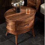 Прикроватный столик из дерева с 2-мя ящиками Moon Walnut Furniture варинант исполнения - 3 | Loft Concept во Владивостоке