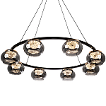Люстра с круглыми плафонами из дымчато-серого стекла IONA Grey Glass Chandelier 8 варинант исполнения - 1 | Loft Concept во Владивостоке