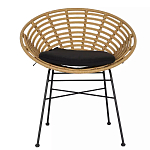 Стул круглый с ротанговым плетением Round Wicker Stool варинант исполнения - 2 | Loft Concept во Владивостоке