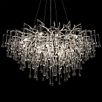 Люстра подвесная с прозрачными стеклянными подвесками в форме капель Диаметр 100 см Droplet Chandelier варинант исполнения - 19 | Loft Concept во Владивостоке