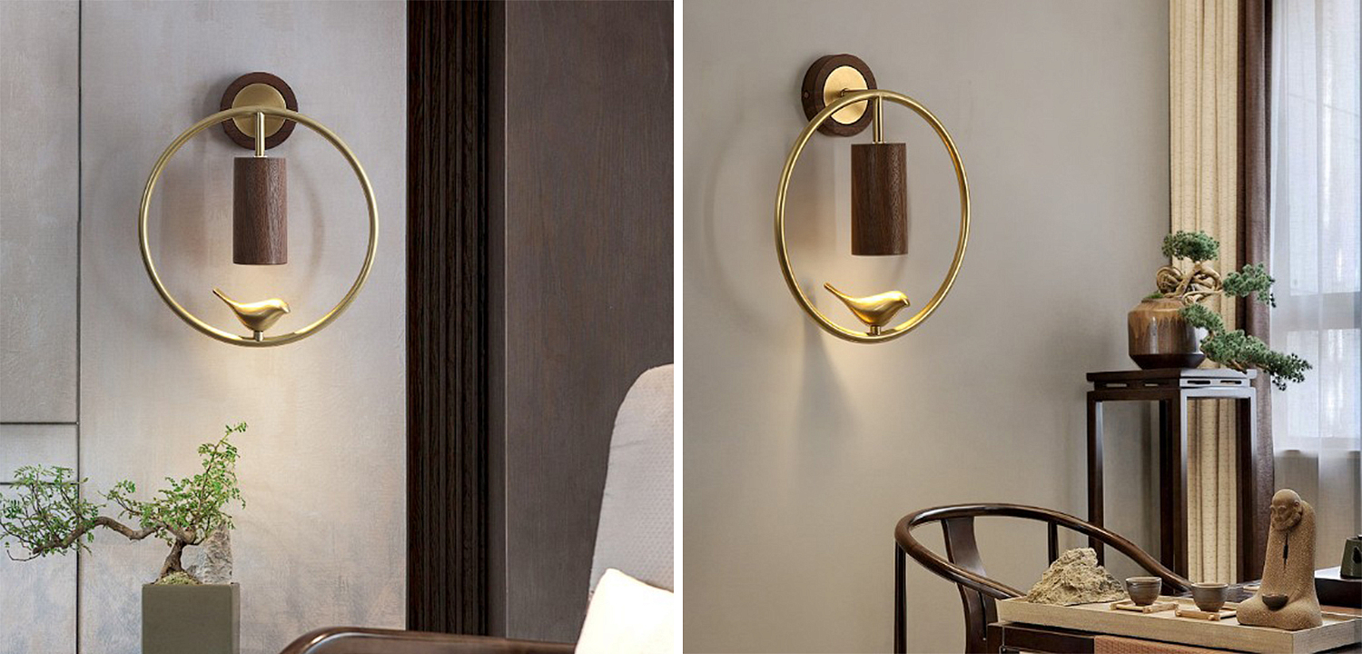 Бра деревянное с птичкой Manu Wall Lamp Бра деревянное с птичкой Manu Wall Lamp - Loft-Concept во Владивостоке
