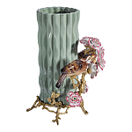 Ваза с птицами и цветами из фарфора с бронзовыми элементами Garden of Eden варинант исполнения - 4 | Loft Concept во Владивостоке