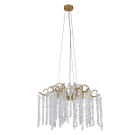 Люстра подвесная с изогнутыми золотистыми элементами и хрустальными подвесками FAIRYTREE Light варинант исполнения - 1 | Loft Concept во Владивостоке