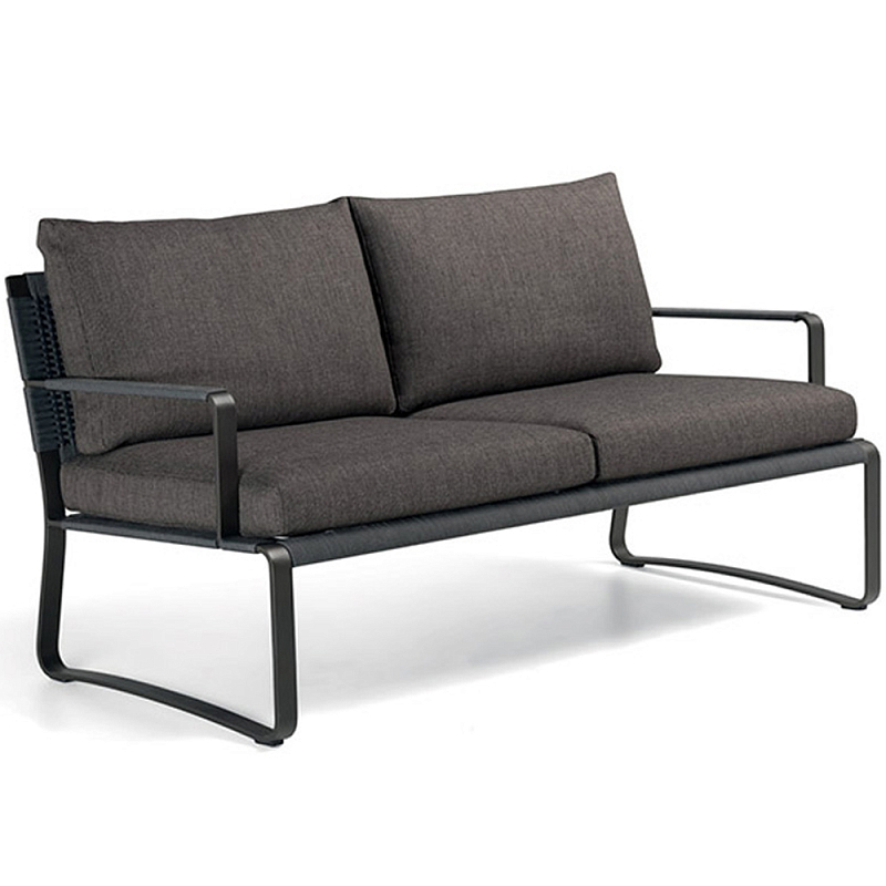 Двухместный уличный диван PHOENIX Sofa Черный Графитовый Коричневый Темно-серый Молочный Двухместный уличный диван PHOENIX Sofa Черный Графитовый Коричневый Темно-серый Молочный во Владивостоке | Loft Concept