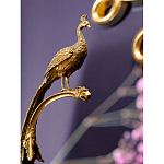 Чаша из прозрачного стекла на бронзовой подставке в виде павлина с рельефным хвостом Eden Garden варинант исполнения - 4 | Loft Concept во Владивостоке