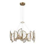 Люстра круглая с полукруглыми плафонами из искусственного алебастра в бронзовой оправе Marbella варинант исполнения - 5 | Loft Concept во Владивостоке