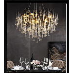 Люстра черная с прозрачными стеклянными подвесками в форме капель FAIRYTREE Light варинант исполнения - 4 | Loft Concept во Владивостоке