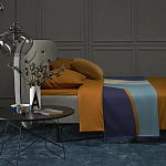 Плед из хлопка синего цвета с абстрактным принтом Elysian Flow Ocean варинант исполнения - 6 | Loft Concept во Владивостоке