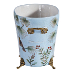 Кашпо из голубого фарфора с бронзовыми элементами Blue Garden варинант исполнения - 2 | Loft Concept во Владивостоке