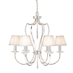 Люстра цвета никель с 6-ю лампами и стеклянными подвесками Elstead Lighting варинант исполнения - 3 | Loft Concept во Владивостоке