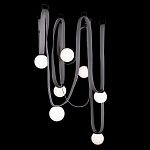 Подвесной светильник с серыми кожаными ремнями и белыми стеклянными плафонами в виде шаров Flos Wireline Lighting варинант исполнения - 8 | Loft Concept во Владивостоке