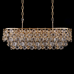 Люстра овальная каскадная с подвесками в форме колец Galaxy of Light варинант исполнения - 1 | Loft Concept во Владивостоке