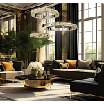 Люстра из 3-х колец с мозаичным хрустальным оформлением Sparks of Crystal варинант исполнения - 2 | Loft Concept во Владивостоке