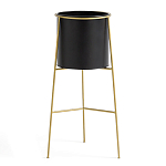 Кашпо из металла и латуни Elegance Elevated Planters черное варинант исполнения - 1 | Loft Concept во Владивостоке