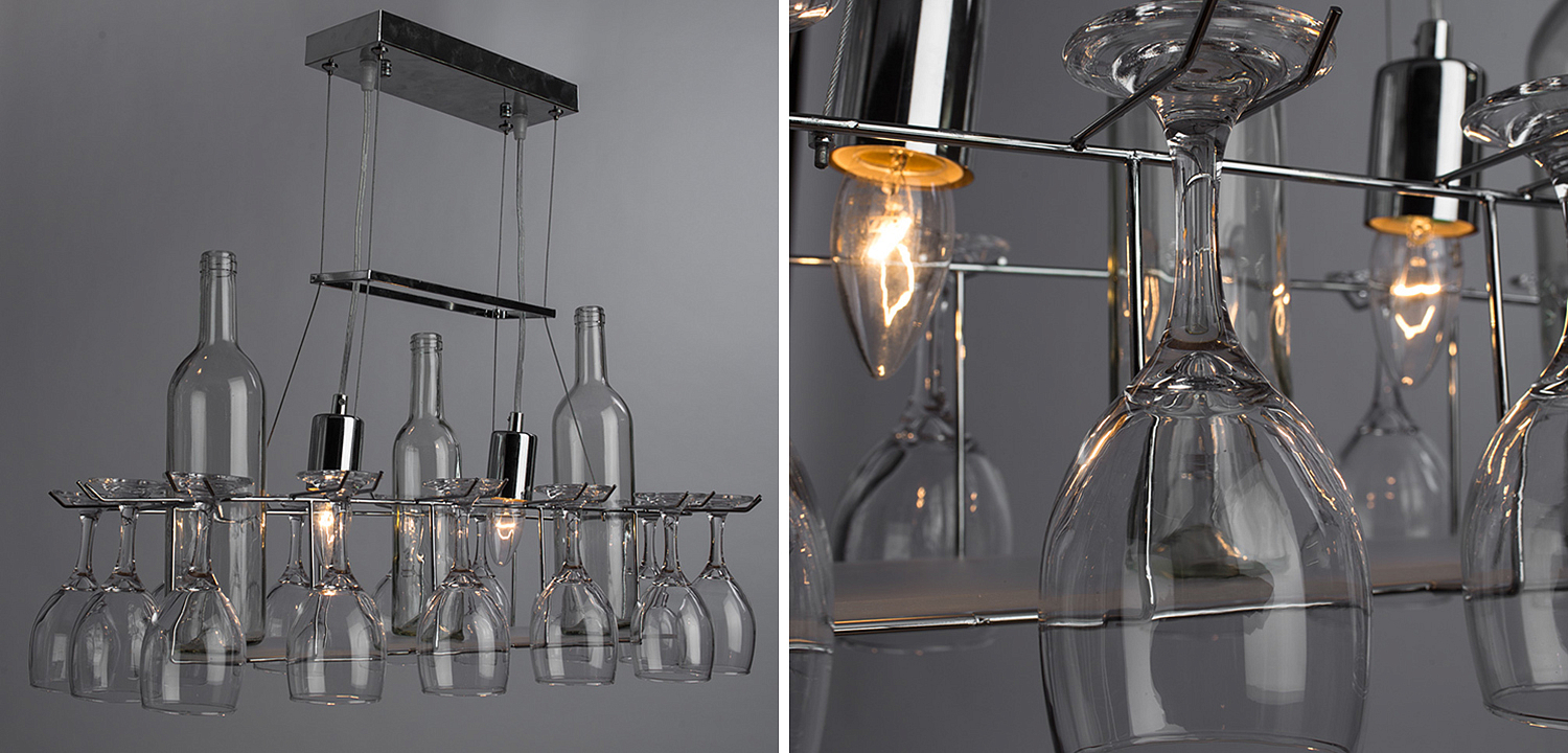 Люстра Bottles and Glasses Chandelier Люстра Bottles and Glasses Chandelier - Loft-Concept во Владивостоке