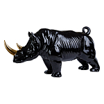 Статуэтка черный носорог с золотыми рогами Golden Horned Black Rhino варинант исполнения - 1 | Loft Concept во Владивостоке