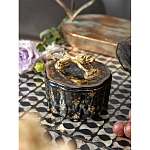 Шкатулка черного цвета с крышкой с фигуркой льва Eden Garden варинант исполнения - 6 | Loft Concept во Владивостоке