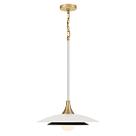 Подвесной светильник с плафоном в форме плоского купола и белой шарообразной лампой Eurofase варинант исполнения - 9 | Loft Concept во Владивостоке