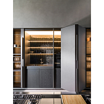 Кухонный гарнитур из дерева и камня с раздвижными дверцами OPERATING COLUMN 2.0 Dada Engenereed Kitchen варинант исполнения - 6 | Loft Concept во Владивостоке