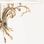 Люстра подвесная круглая с тканевым полупрозрачным абажуром и подвесками 6 ламп Gilded Elegance варинант исполнения - 6 | Loft Concept во Владивостоке