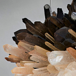 Люстра кргулая светодиодная из дымчатых и прозрачных необработанных кристаллов Raw Crystal варинант исполнения - 1 | Loft Concept во Владивостоке