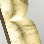 Бра с изогнутым плафоном из белого алебастра на прямоугольном основании Cryptocrystalline Stone варинант исполнения - 5 | Loft Concept во Владивостоке