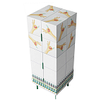 Тумба белая с рисунком Tall Forest Ok White варинант исполнения - 3 | Loft Concept во Владивостоке