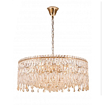 Люстра круглая с хрустальными подвесками на золотистом каркасе Roul Crystal Light варинант исполнения - 8 | Loft Concept во Владивостоке