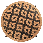 Круглый кофейный стол с плетеной столешницей и полкой Norberta Wicker Coffee Table варинант исполнения - 2 | Loft Concept во Владивостоке
