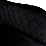 Барный стул со спинкой и подлокотниками на 4-х металлических ножках Douglas Rhombus Черный Велюр варинант исполнения - 3 | Loft Concept во Владивостоке