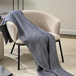 Плед из шерсти мериноса темно-синего цвета 130×180 см Indigo Waves варинант исполнения - 7 | Loft Concept во Владивостоке