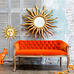 Зеркало-солнце круглое с золотыми с лучами Rays of Peace варинант исполнения - 2 | Loft Concept во Владивостоке