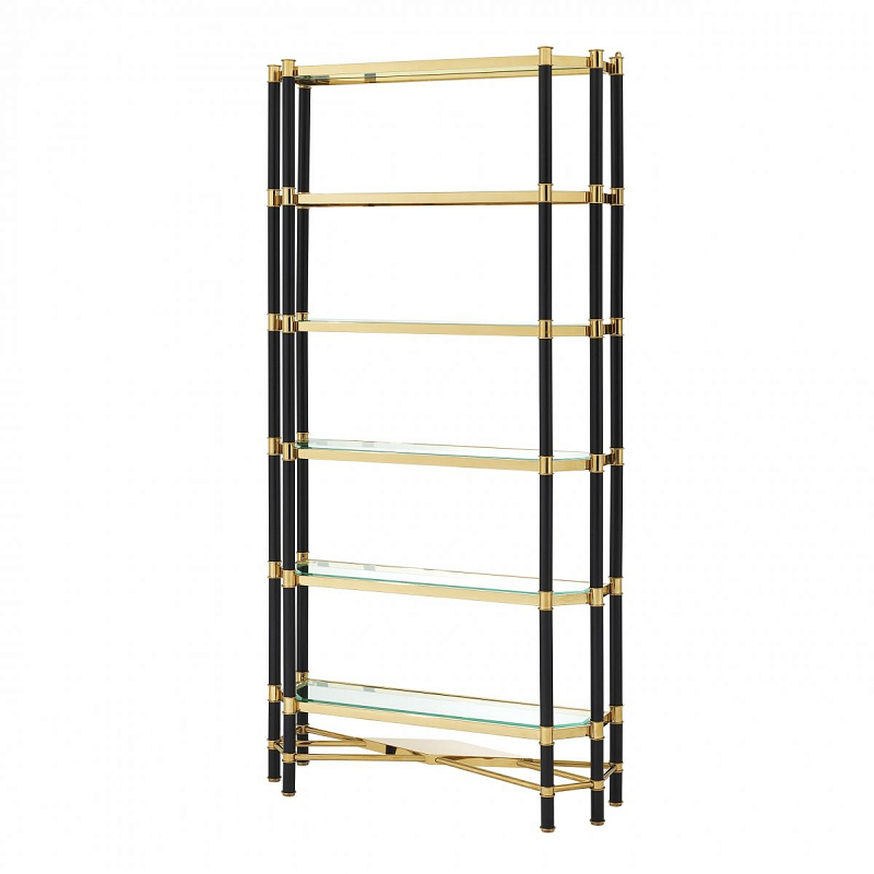 Стеллаж Eichholtz Cabinet Florence Черный Прозрачное Стекло Глянцевое золото Стеллаж Eichholtz Cabinet Florence Черный Прозрачное Стекло Глянцевое золото во Владивостоке | Loft Concept