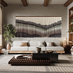 Пейзаж из нитей Макраме Wall decor Black and White Landscape варинант исполнения - 1 | Loft Concept во Владивостоке