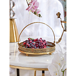 Блюдо круглое с ручкой и голубым фарфоровым дном с цветочным рисунком Blue Garden варинант исполнения - 4 | Loft Concept во Владивостоке