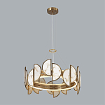 Люстра круглая с полукруглыми плафонами из искусственного алебастра в бронзовой оправе Marbella варинант исполнения - 7 | Loft Concept во Владивостоке