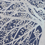 Обои ручная роспись в стиле Арт-деко Windswept Blossom Special Colourway on Dark Blue dyed silk варинант исполнения - 2 | Loft Concept во Владивостоке