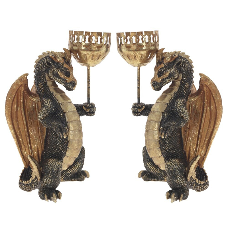 Подсвечник в виде дракона Dragon candlestick L or R Золотой Коричневый Зеленый Подсвечник в виде дракона Dragon candlestick L or R Золотой Коричневый Зеленый во Владивостоке | Loft Concept